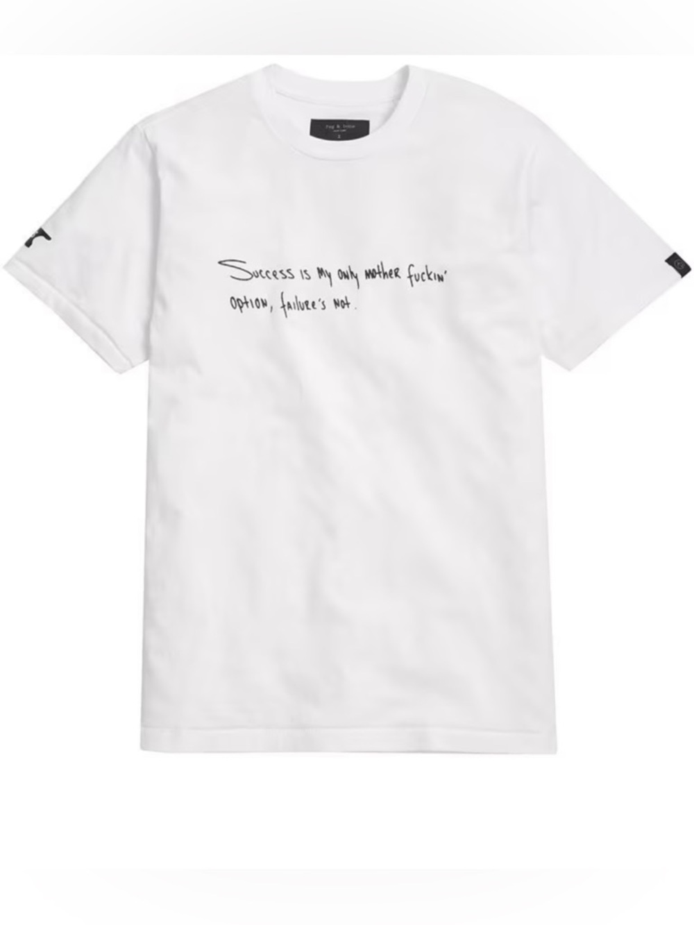 NEW rag & bone Eminem White Crewneck Tee with Black Script Graphic size XXS